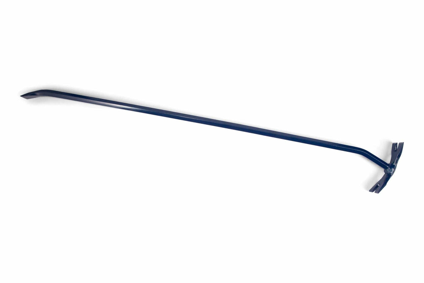 The Bon Tool Rocker Bar is a blue metal pry bar featuring a curved claw and flat, angled tip, ideal for prying and demolition tasks.