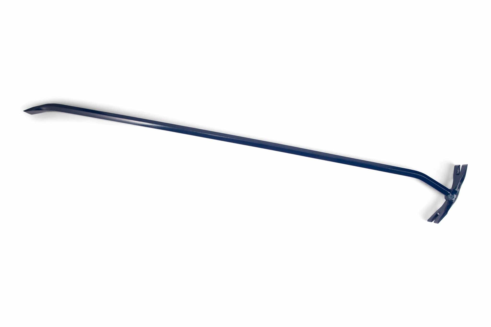 The Bon Tool Rocker Bar is a blue metal pry bar featuring a curved claw and flat, angled tip, ideal for prying and demolition tasks.