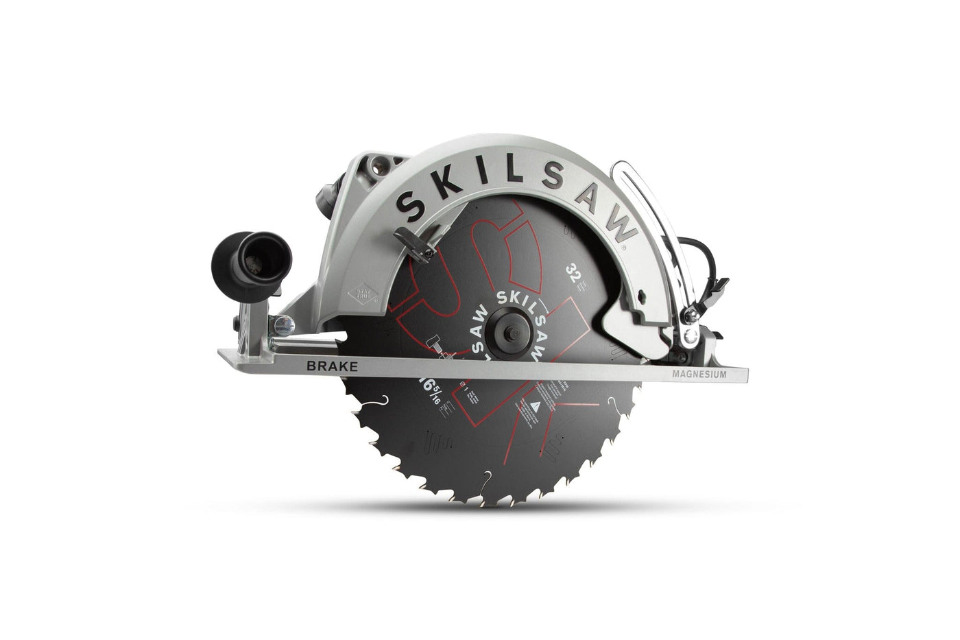 A CHV Skilsaw Circular Saw 16-5/16-in Worm Drive with a silver body, black handle, and visible serrated blade features red and white graphics and SKILSAW prominently displayed on the blade guard.