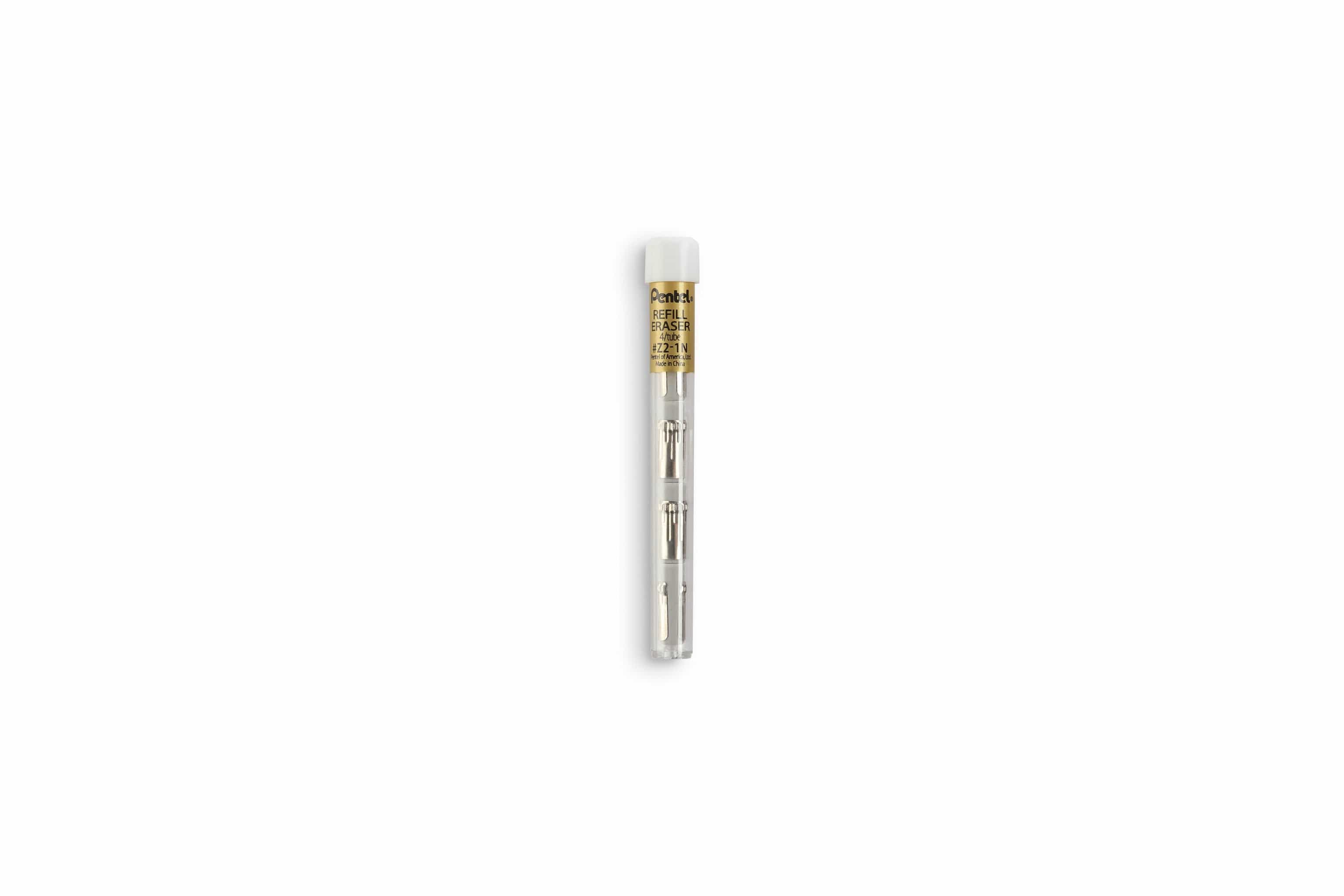 A transparent plastic holder containing a single gold-colored lead refill for the GraphGear 500 Mechanical Pencil by Dick Blick, ideal for drafting and labeled.