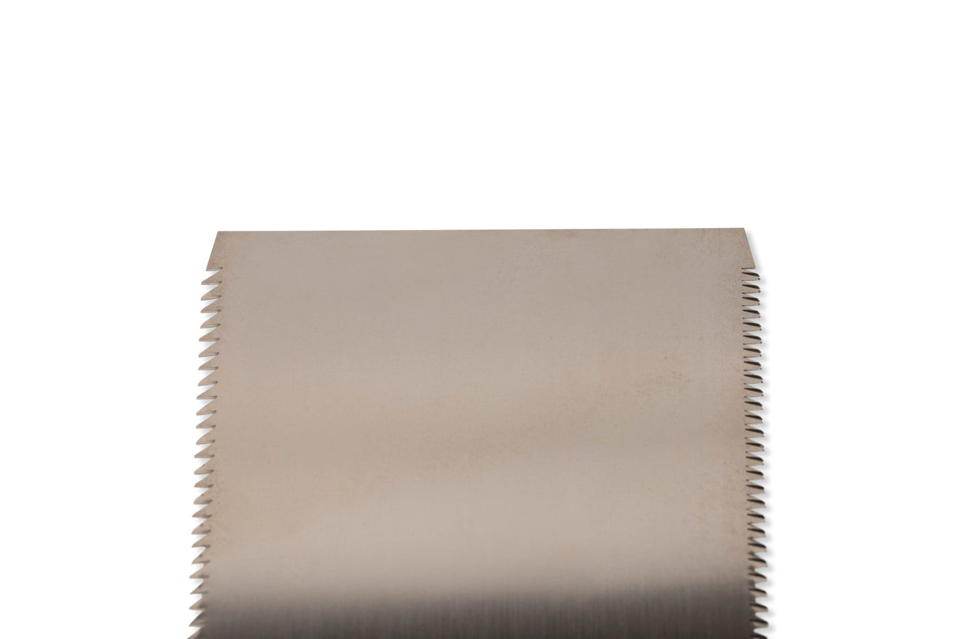 Close-up of a Gyokucho Ryoba Japanese Handsaw, a rectangular metal woodworking tool with zigzag serrated edges on both sides, photographed against a white background.