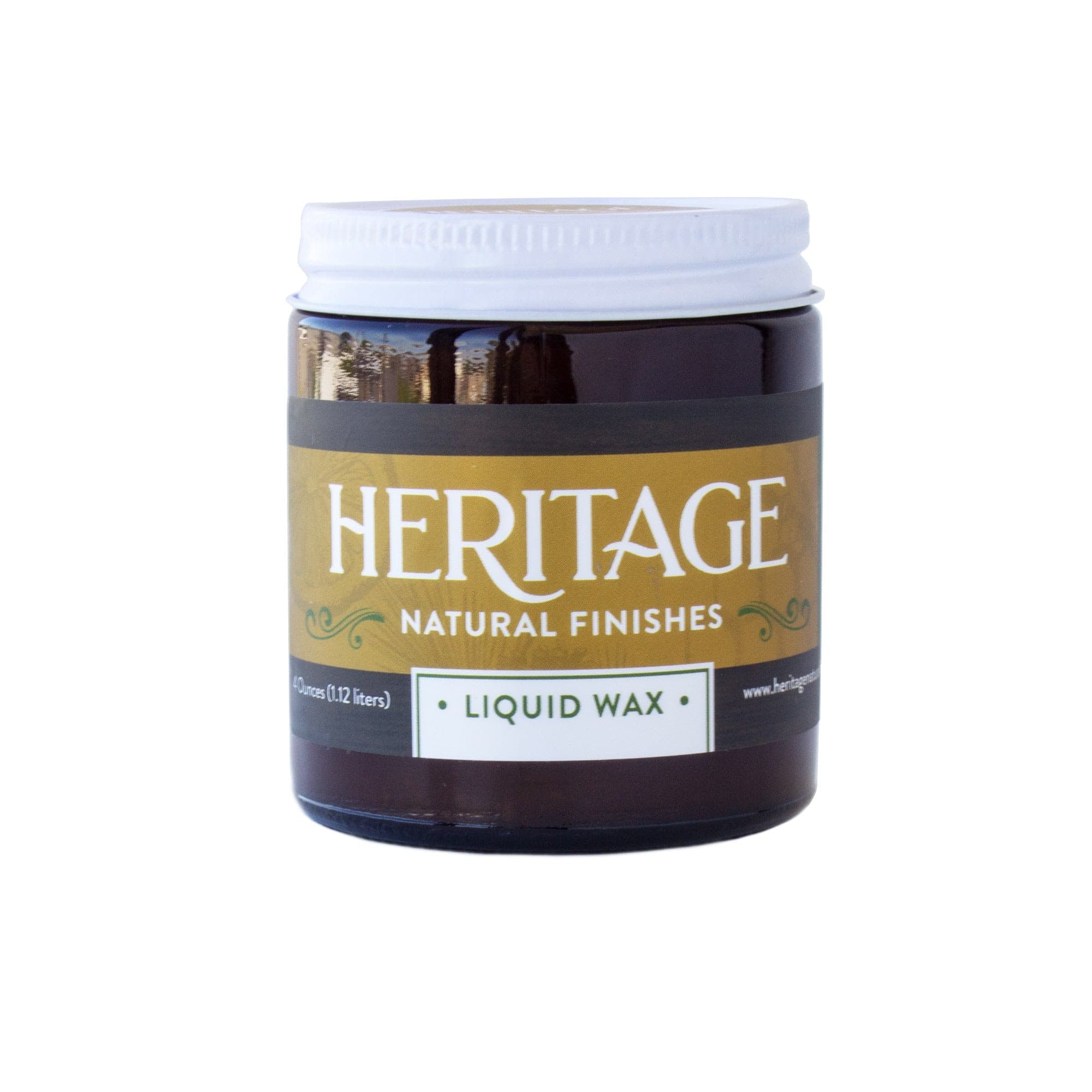 A brown jar with a white lid labeled HNF Heritage Natural Finishes Wax and End Grain Sealer on a gold background. The 8 fl oz (1/2 liter) jar contains wood wax, ideal for timber frame maintenance and protection.
