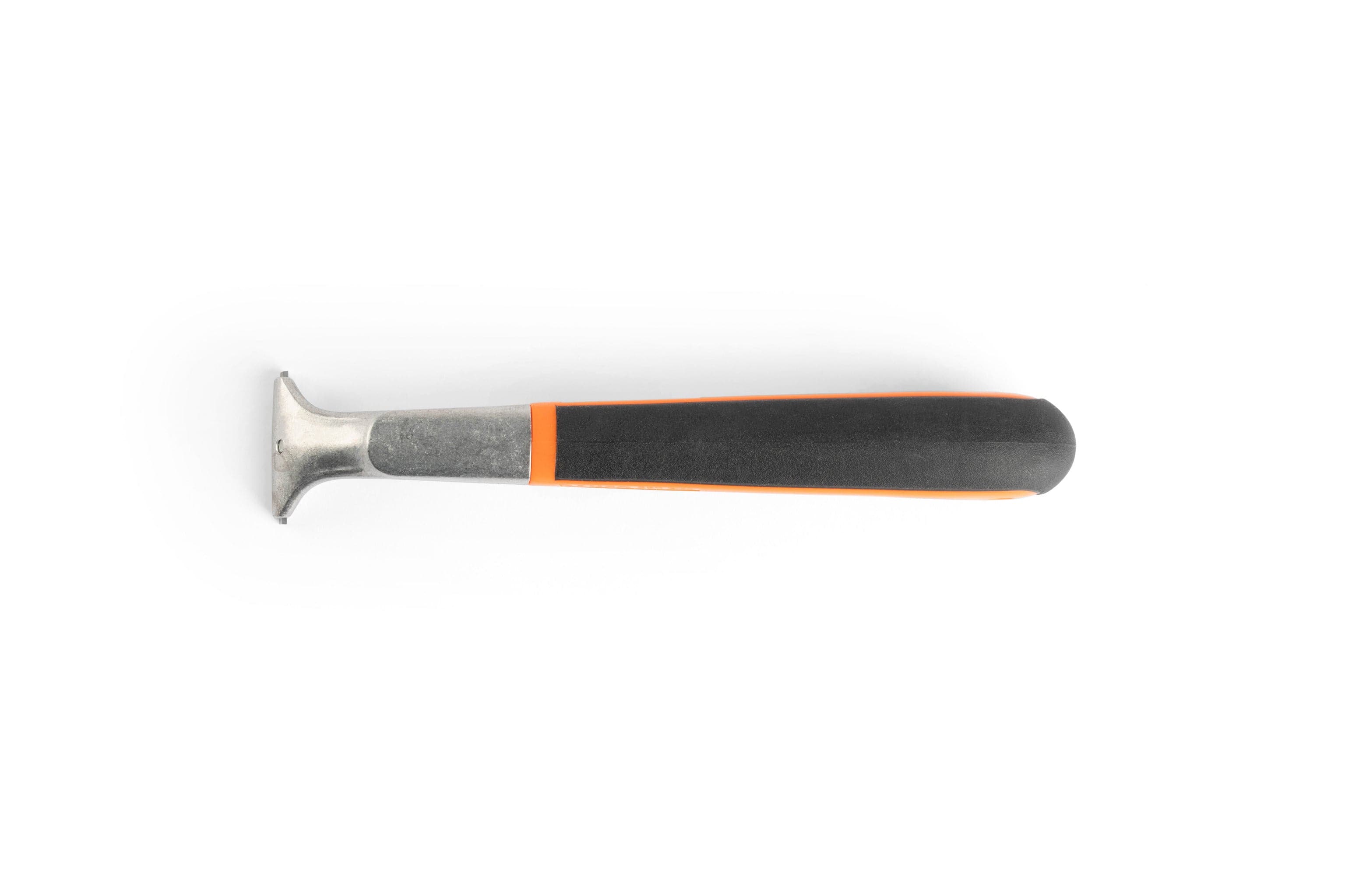 The JHW Bahco Ergo Paint Scraper 650 features a black and orange handle, metal and plastic construction, carbide blades, and a flat T-shaped blade at one end, shown against a white background.