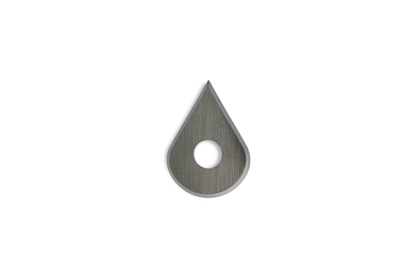 The Bahco Ergo Scraper 625 by JHW is a gray, teardrop-shaped metallic tool with a central circular hole, pointed upward against a white background.