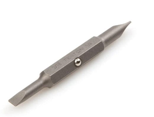 The LUT Shelter Tools Lutz Screwdriver is a 15-in-1 wonder tool, boasting a reversible double-end bit with flathead and pointed ends, along with a small central steel ball bearing for superior balance.