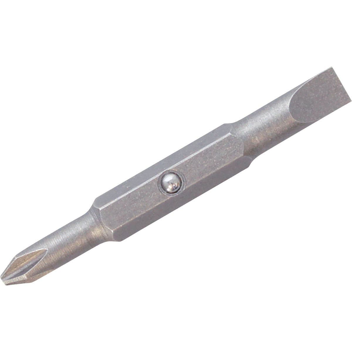 An image of the LUT Shelter Tools Lutz Screwdriver, a versatile 15-in-1 wonder tool featuring a double-sided bit with a Phillips head on one end and a flathead on the other, as well as a hexagonal shaft for enhanced durability.