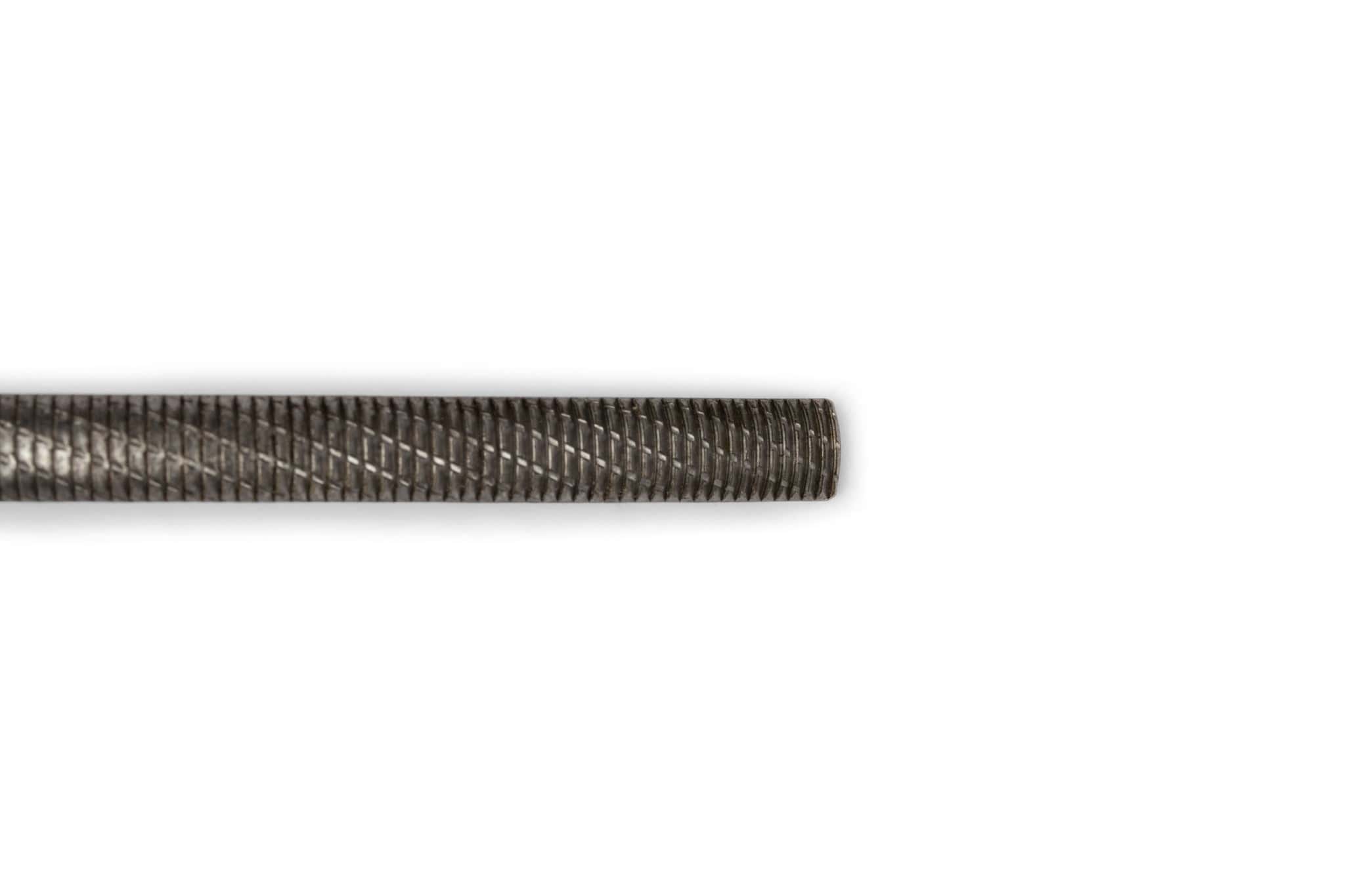 A close-up of the MARU Iwasaki Half Round Extremely Fine Curved File With Rubber Grip shows diagonal grooves on the visible right end, with the tool positioned horizontally against a plain white background.