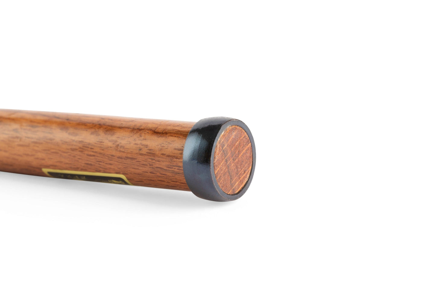 Close-up of the handle end of a MARU Japanese Timber Framing Chisel featuring a black cap and visible wood grain, reminiscent of the craftsmanship appreciated by fine woodworkers.