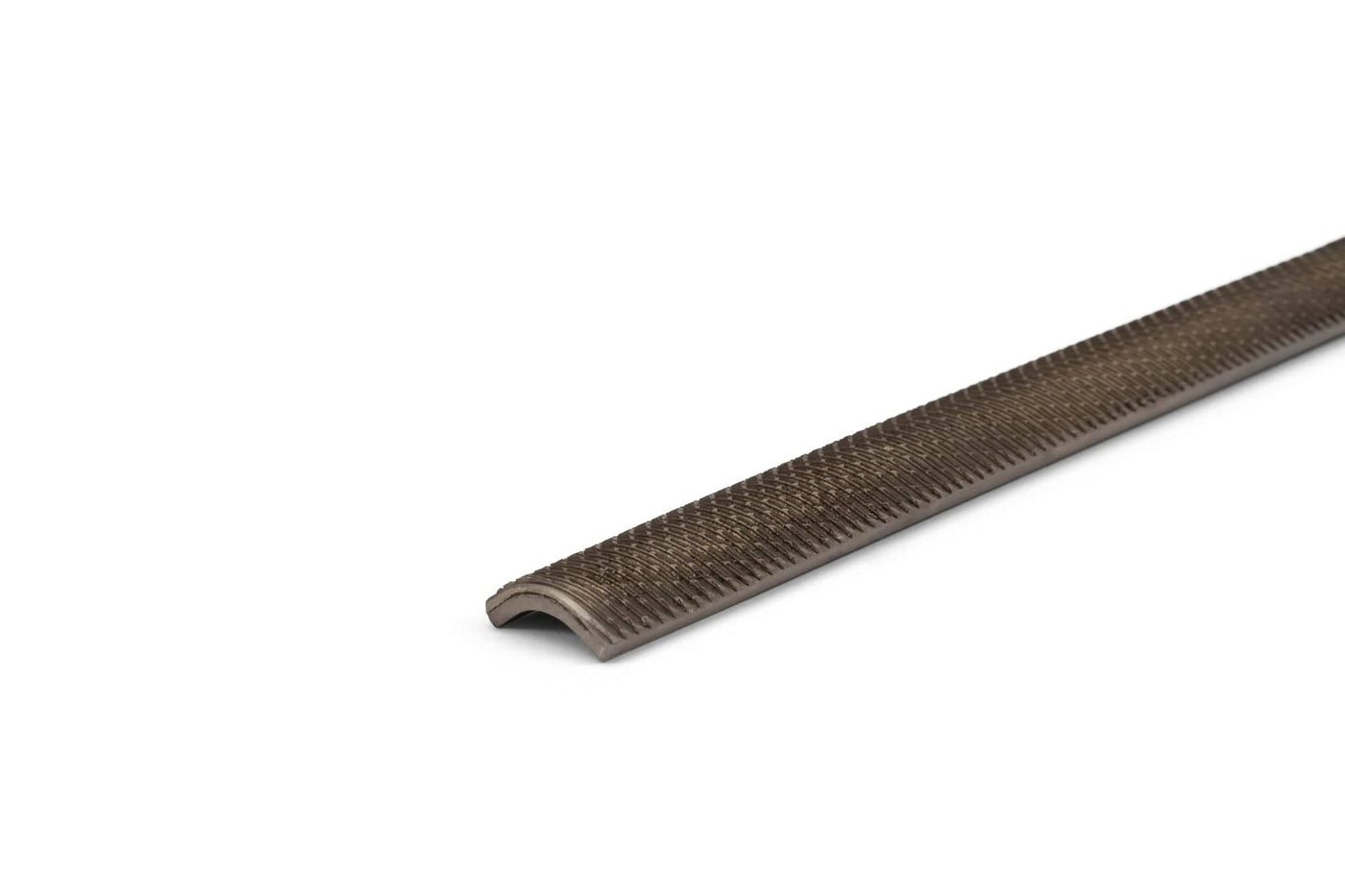 A close-up of the MARU Iwasaki Half Round Wood Carving File, featuring a textured, ridged surface. The file is angled diagonally against a white background, with one end appearing closer to the viewer.