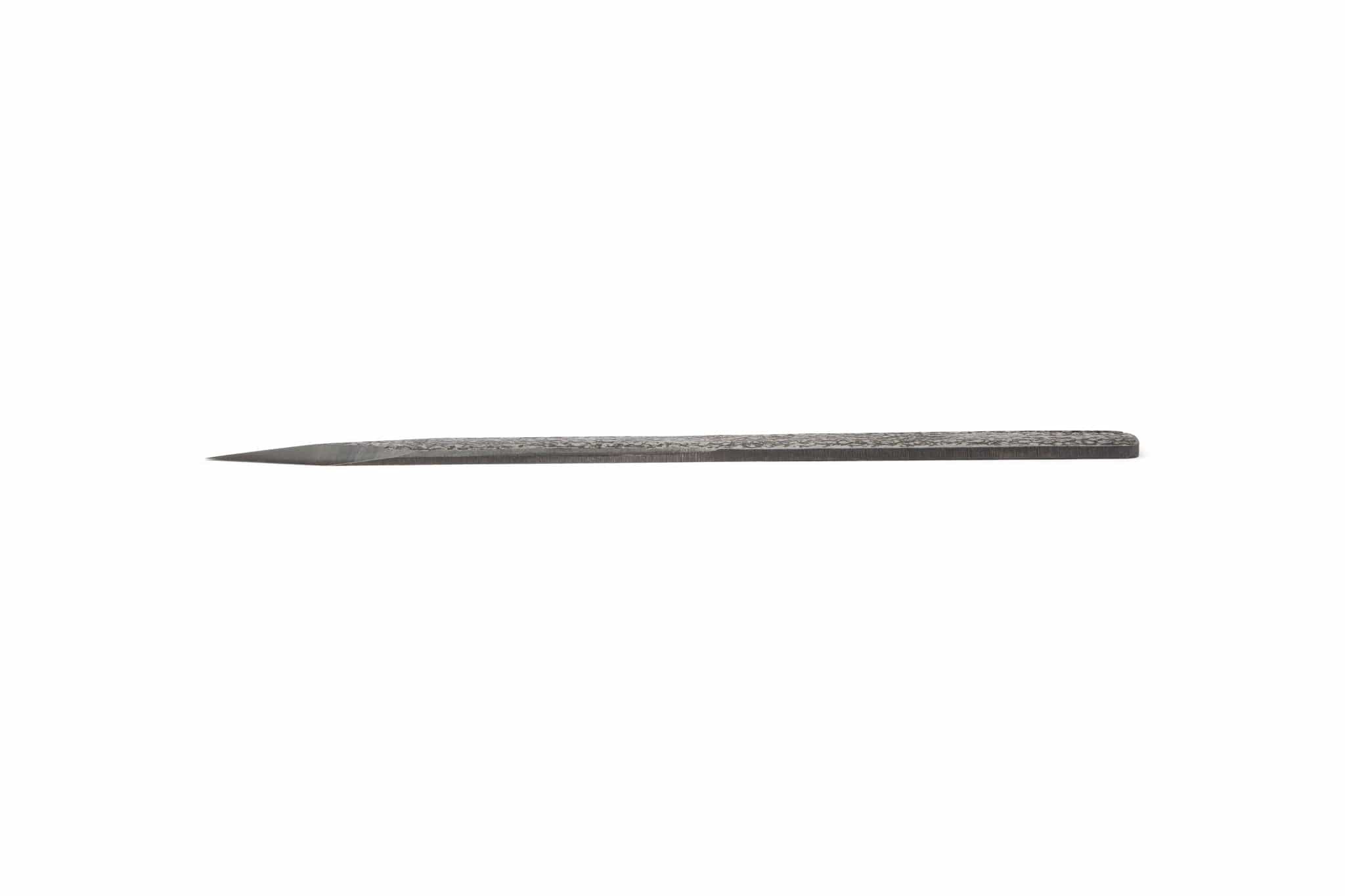 The MARU Japanese Kensaki Marking Knife features a pointed tip and a textured, flat metal body, displayed against a white background.