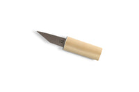 The MARU Japanese Marking Knife offers a wood handle and sharp single bevel edge for woodworking precision, available in right and left-handed models on a pristine white backdrop.