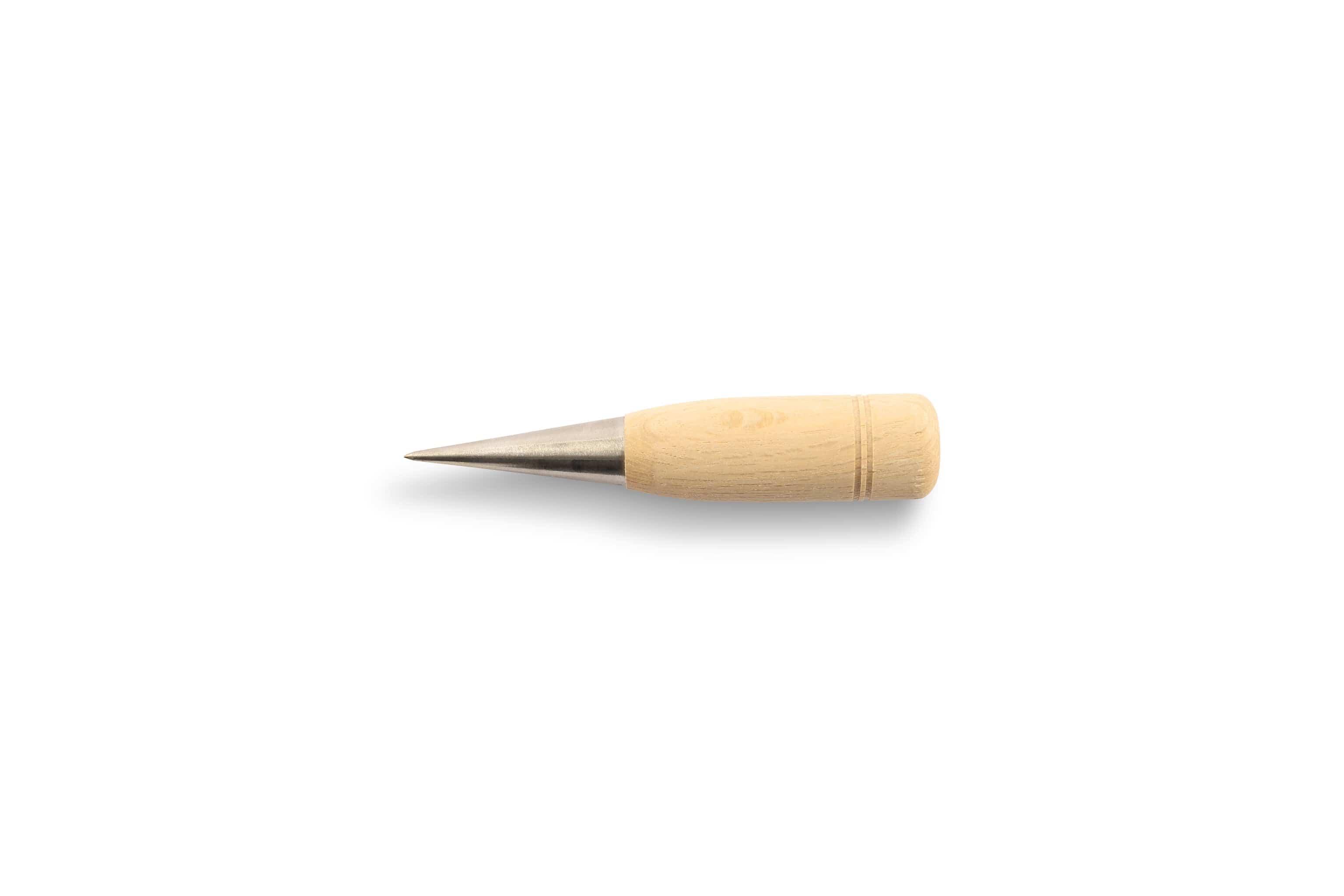 A MARU Socket Awl, featuring a Kashi handle and tool steel cone ideal for leatherwork or crafting, is centered on a plain white background.