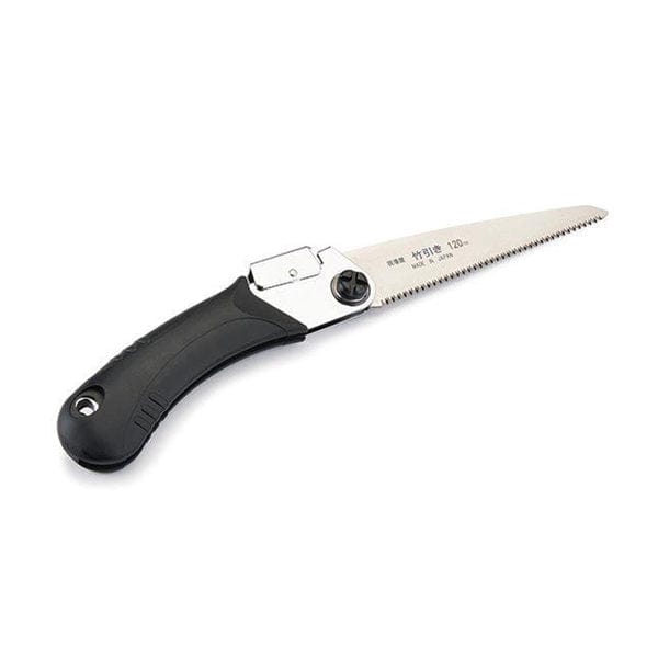 The 6 Siblings Saws by INK from Maru features a durable, high carbon steel blade, partially extended and complemented by a black handle for precise cuts.