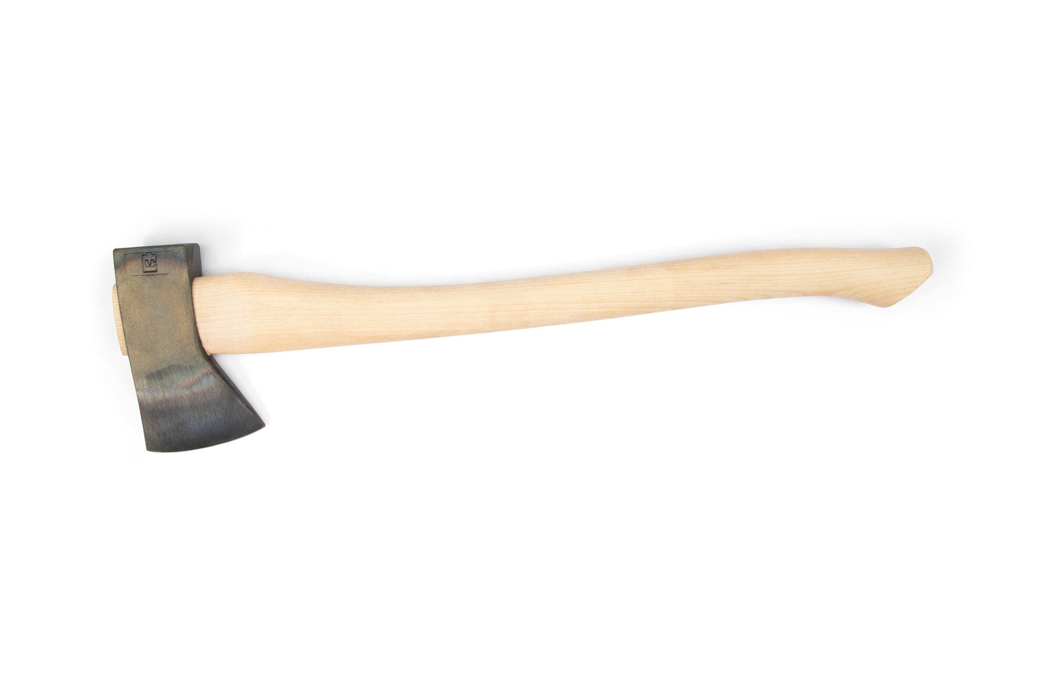 The PEA Peavey Hudson Bay Axe with Blade Guard 28-in, featuring a light wooden handle and a 5160 steel blade, is shown against a plain white background.