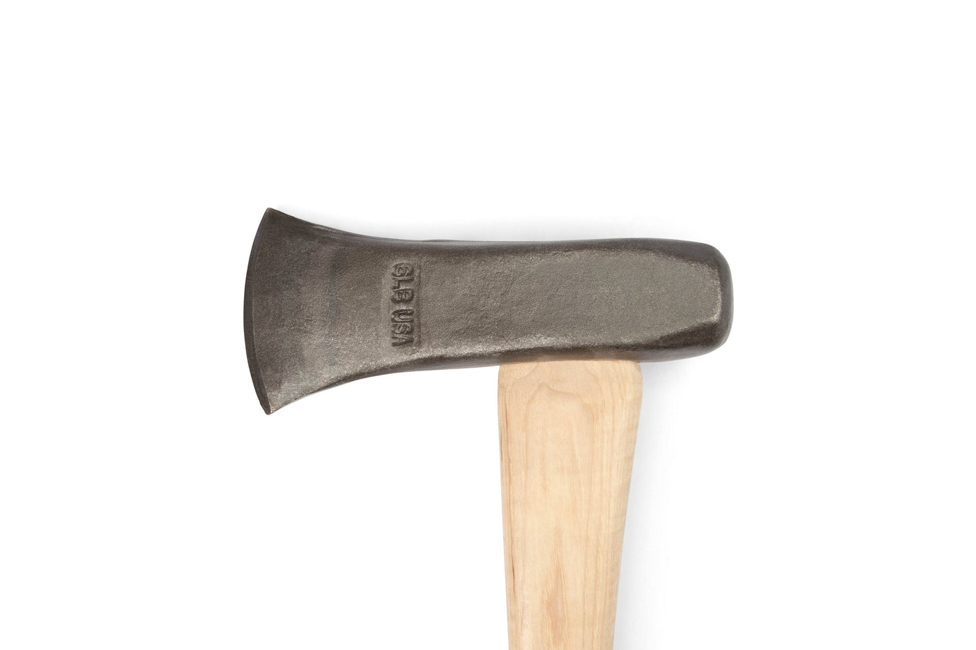 A close-up of the Peavey Splitting Maul With Blade Guard 36-in by PEA, featuring a wide metal blade and smooth American hickory handle, shown against a plain white background.