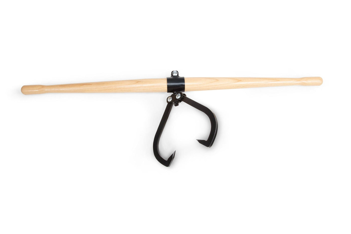 The PEA Peavey Swivel Timber Carrier is a two-person log lifting tool with a wooden handle and two central curved metal hooks for gripping and transporting timber.