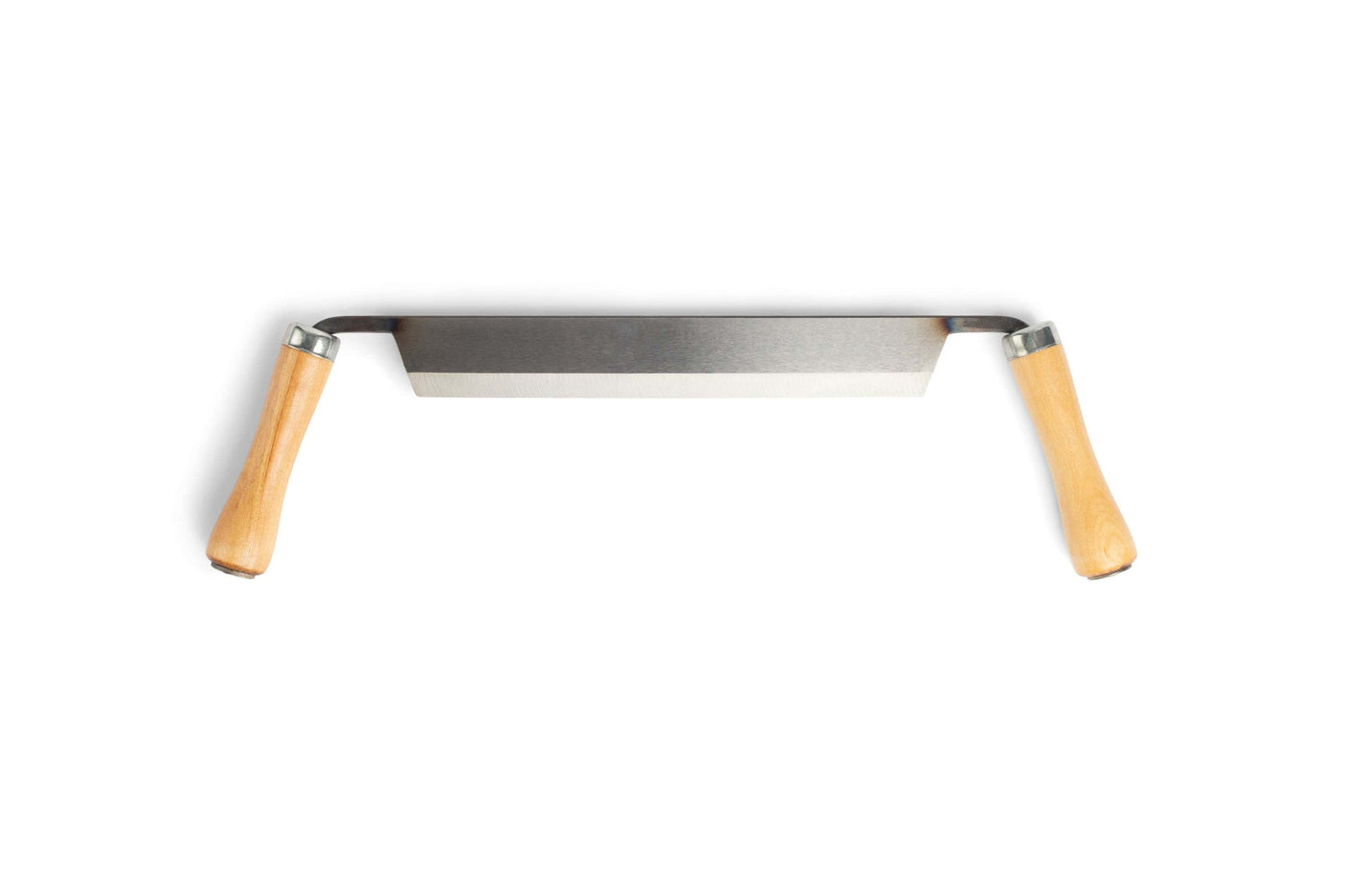 The PEA Peavey Drawshave is crafted for professional woodworkers, featuring a straight metal blade with wooden handles on each end. Set against a pristine white background, its perfect for diverse woodworking tasks.