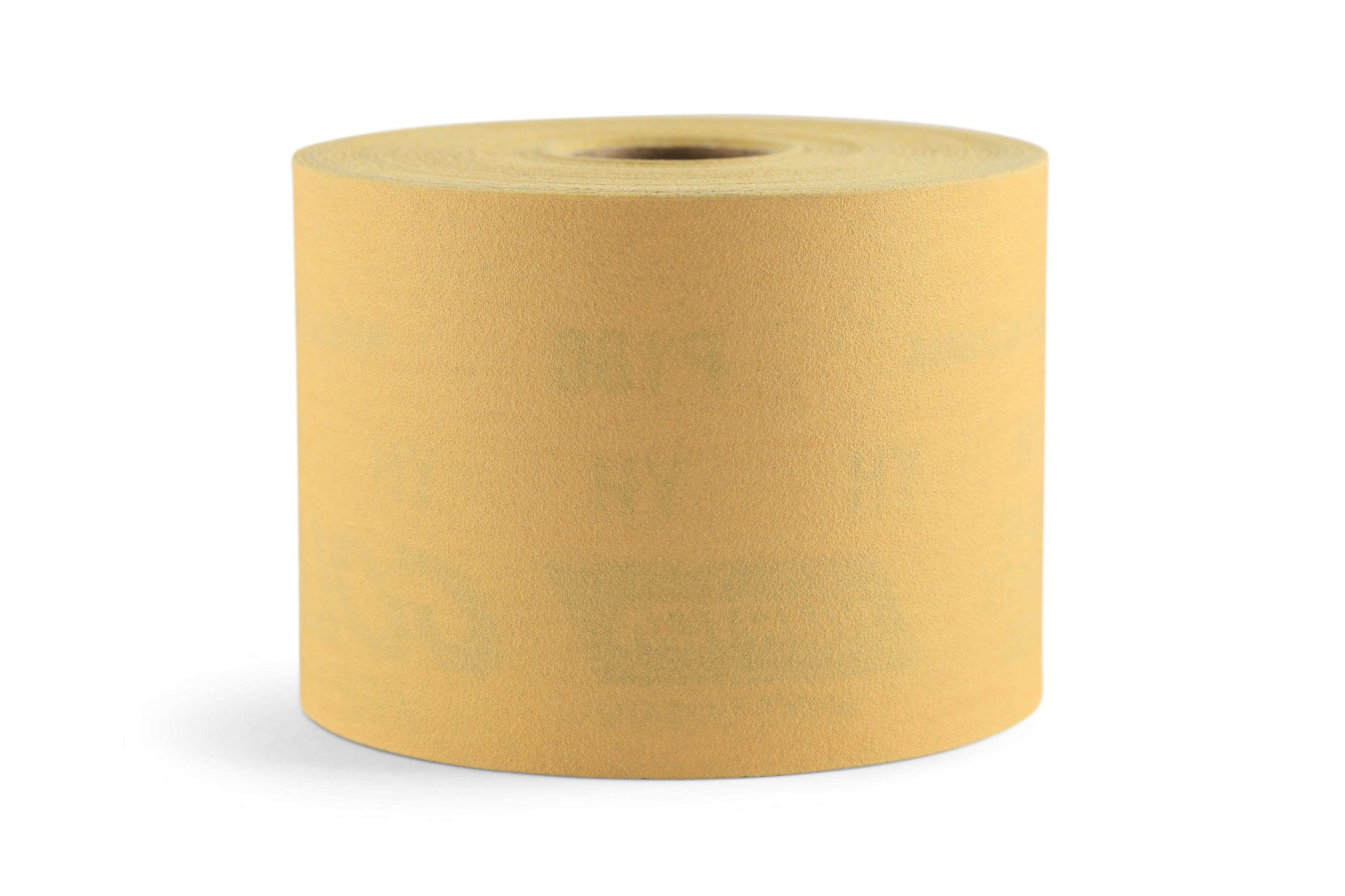 The Saint-Gobain Abrasives Norton Gold Sticky Back Sandpaper stands upright against a white background, embodying the quality and reliability cherished by woodworking enthusiasts.