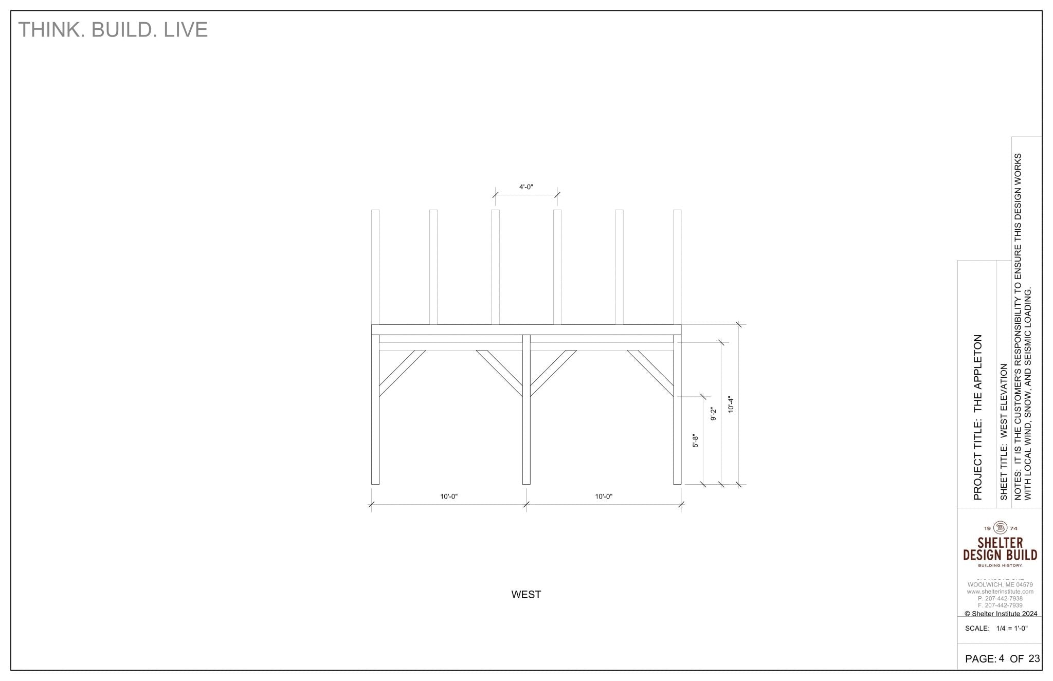 The Appleton 14x20: Timber Frame Plan & Cut Sheet Package Cut Sheets - Shelter Institute