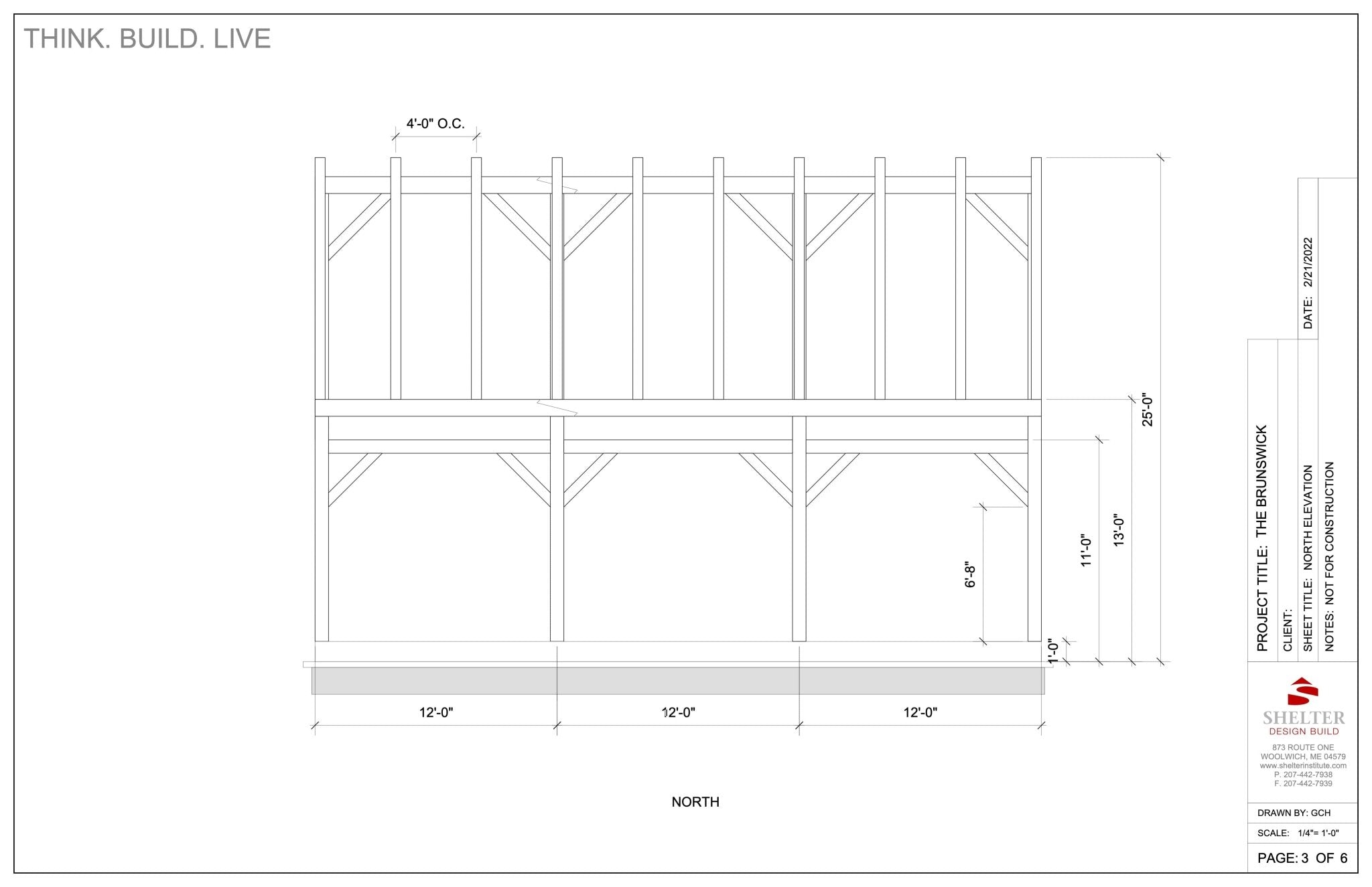 The Brunswick 24x36: Timber Frame Plan & Cut Sheet Package Cut Sheets - Shelter Institute