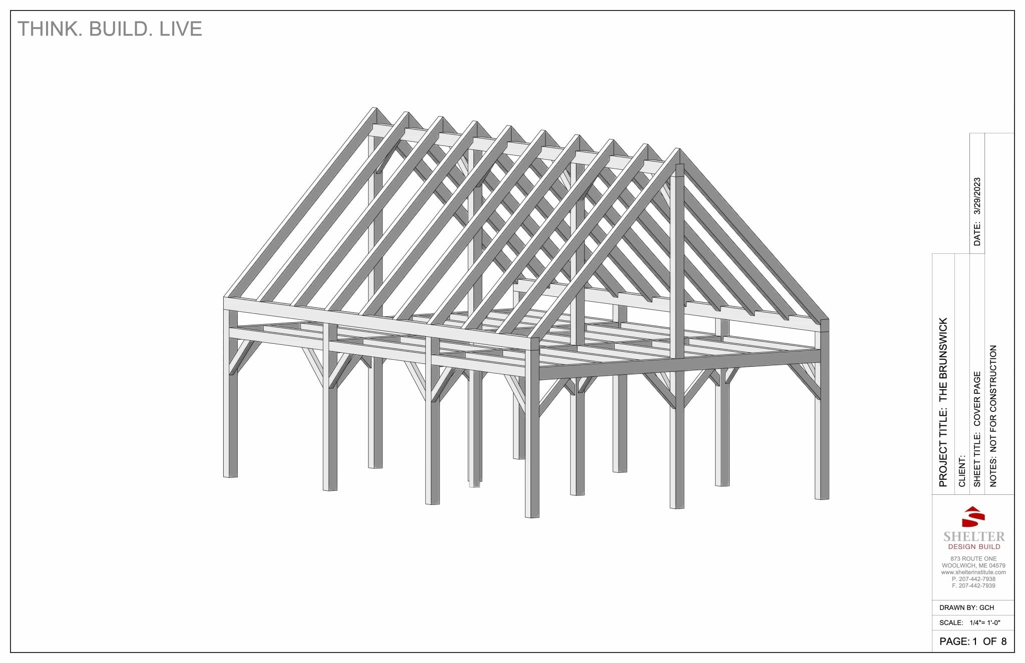 The Brunswick 24x36: Timber Frame Plan & Cut Sheet Package Cut Sheets - Shelter Institute
