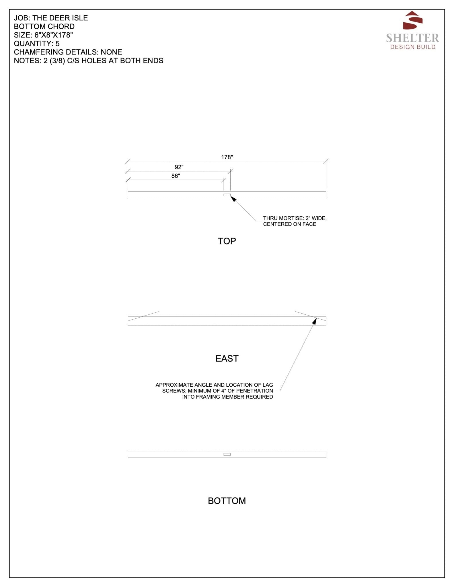 The Deer Isle 16x32: Timber Frame Plan & Cut Sheet Package Cut Sheets - Shelter Institute