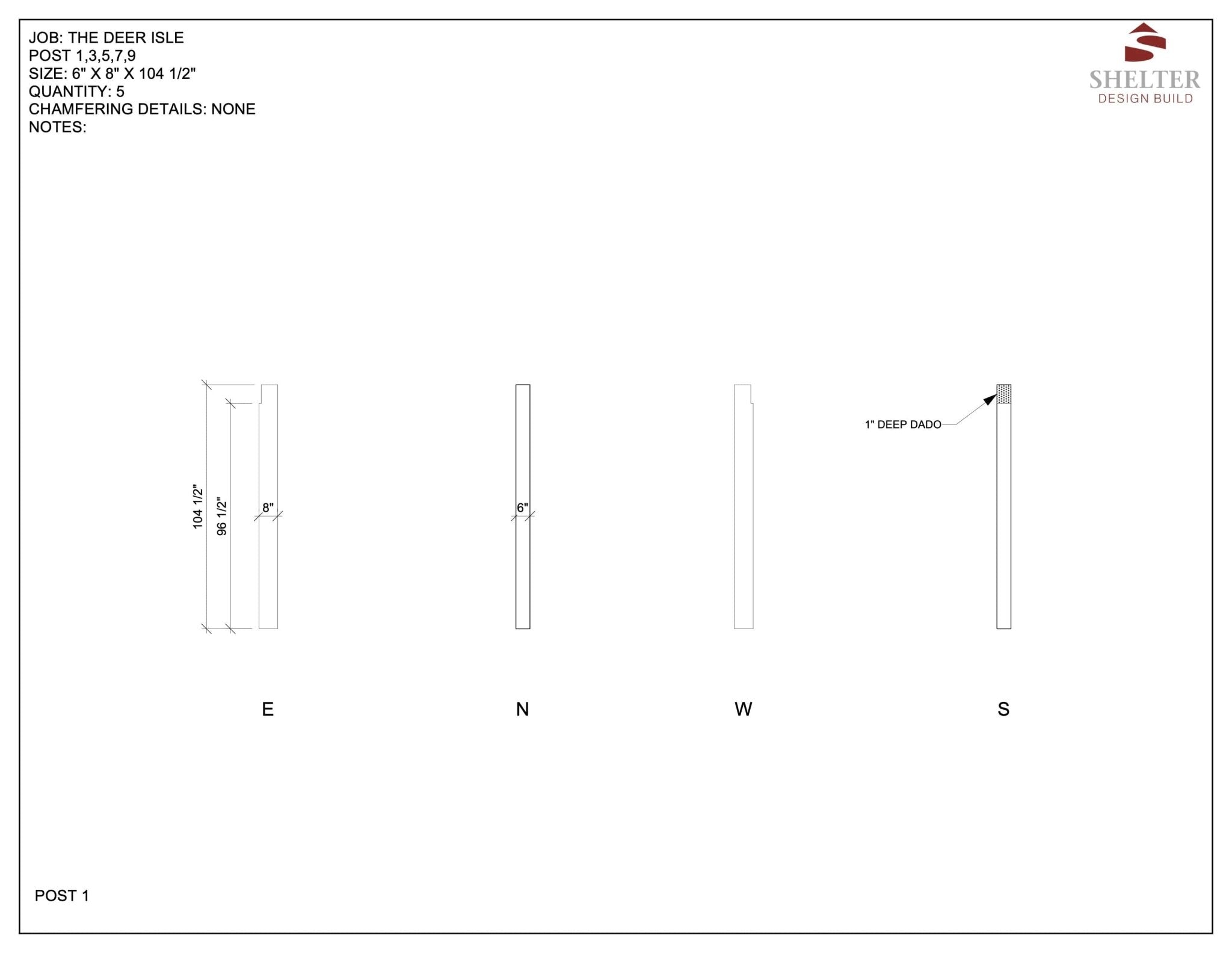 The Deer Isle 16x32: Timber Frame Plan & Cut Sheet Package Cut Sheets - Shelter Institute