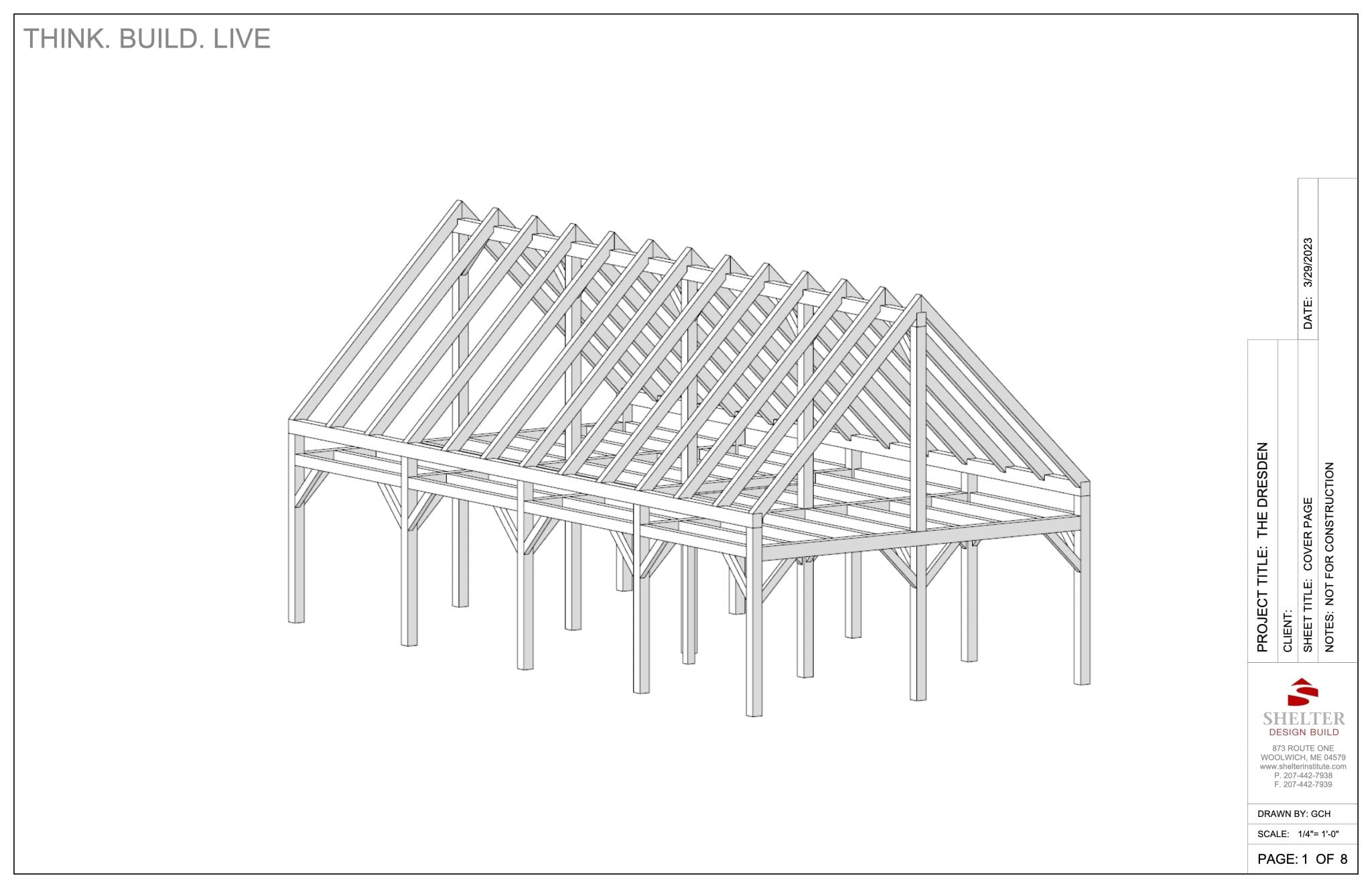 The Dresden 24x48: Timber Frame Plan & Cut Sheet Package Cut Sheets - Shelter Institute