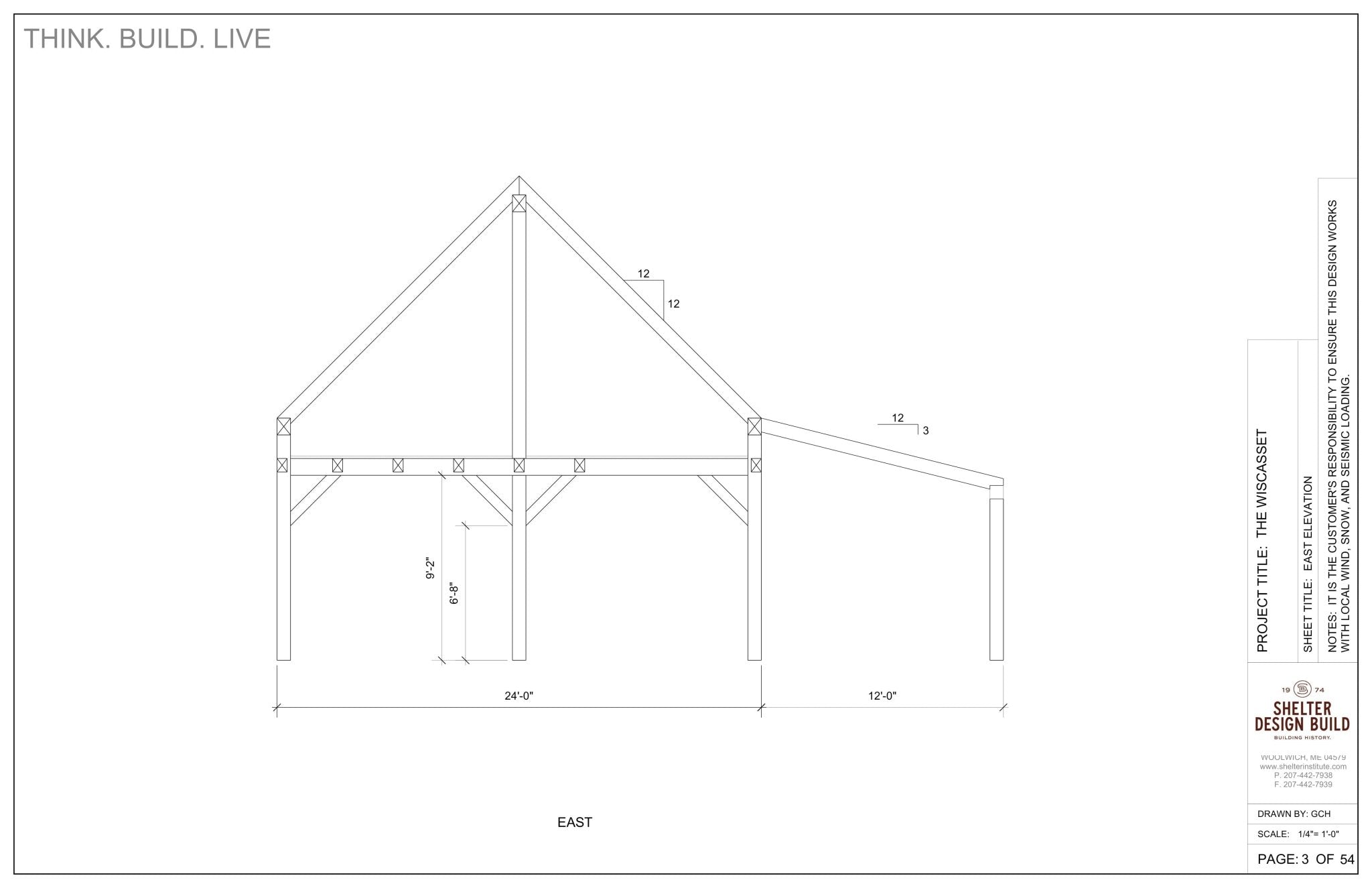 The Wiscasset 36x36: Timber Frame Plan & Cut Sheet Package Cut Sheets - Shelter Institute