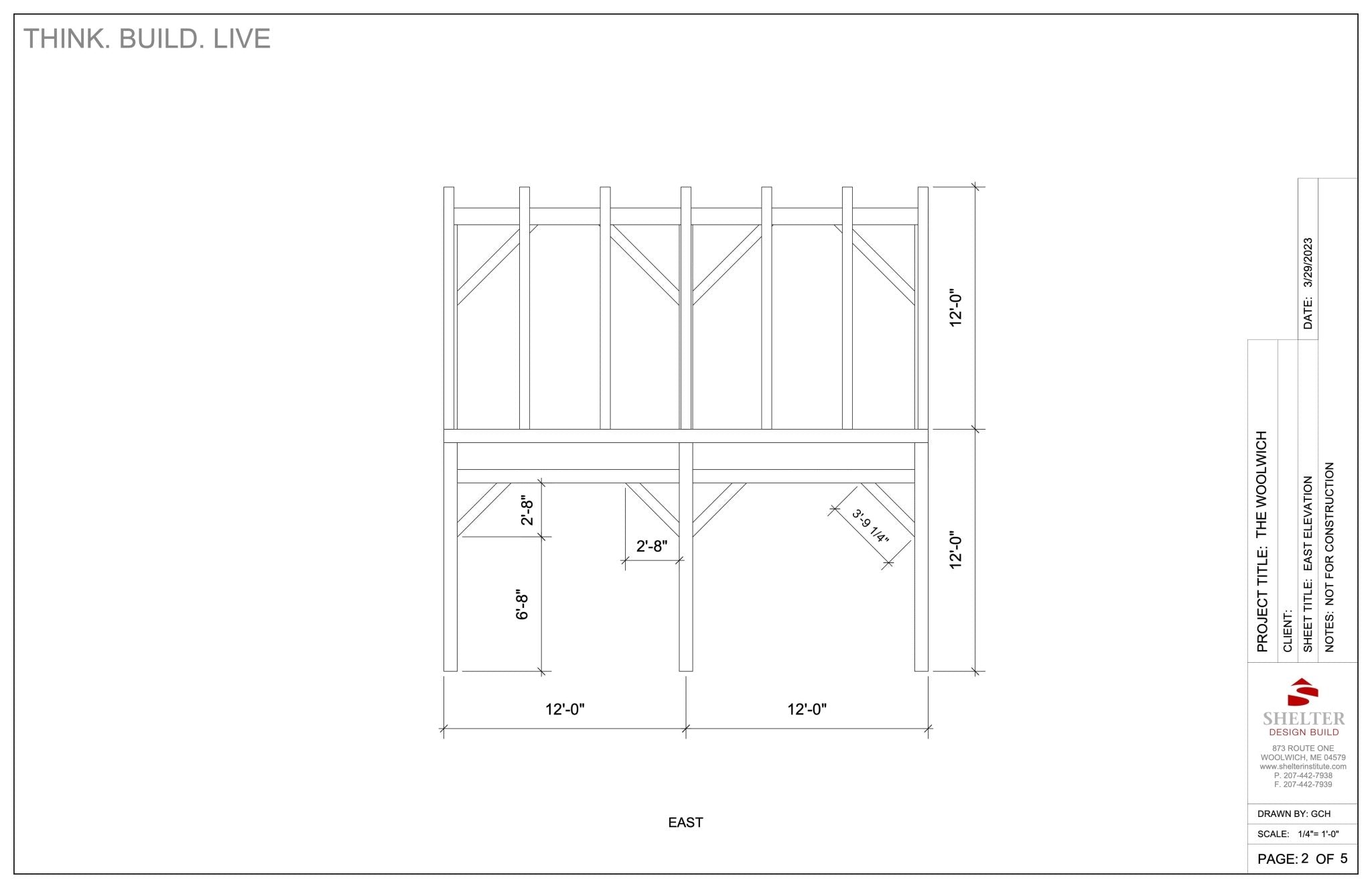 The Woolwich 24x24: Timber Frame Plan & Cut Sheet Package Cut Sheets - Shelter Institute