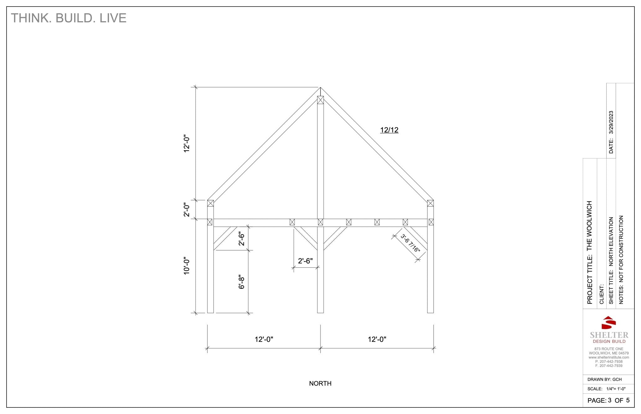 The Woolwich 24x24: Timber Frame Plan & Cut Sheet Package Cut Sheets - Shelter Institute