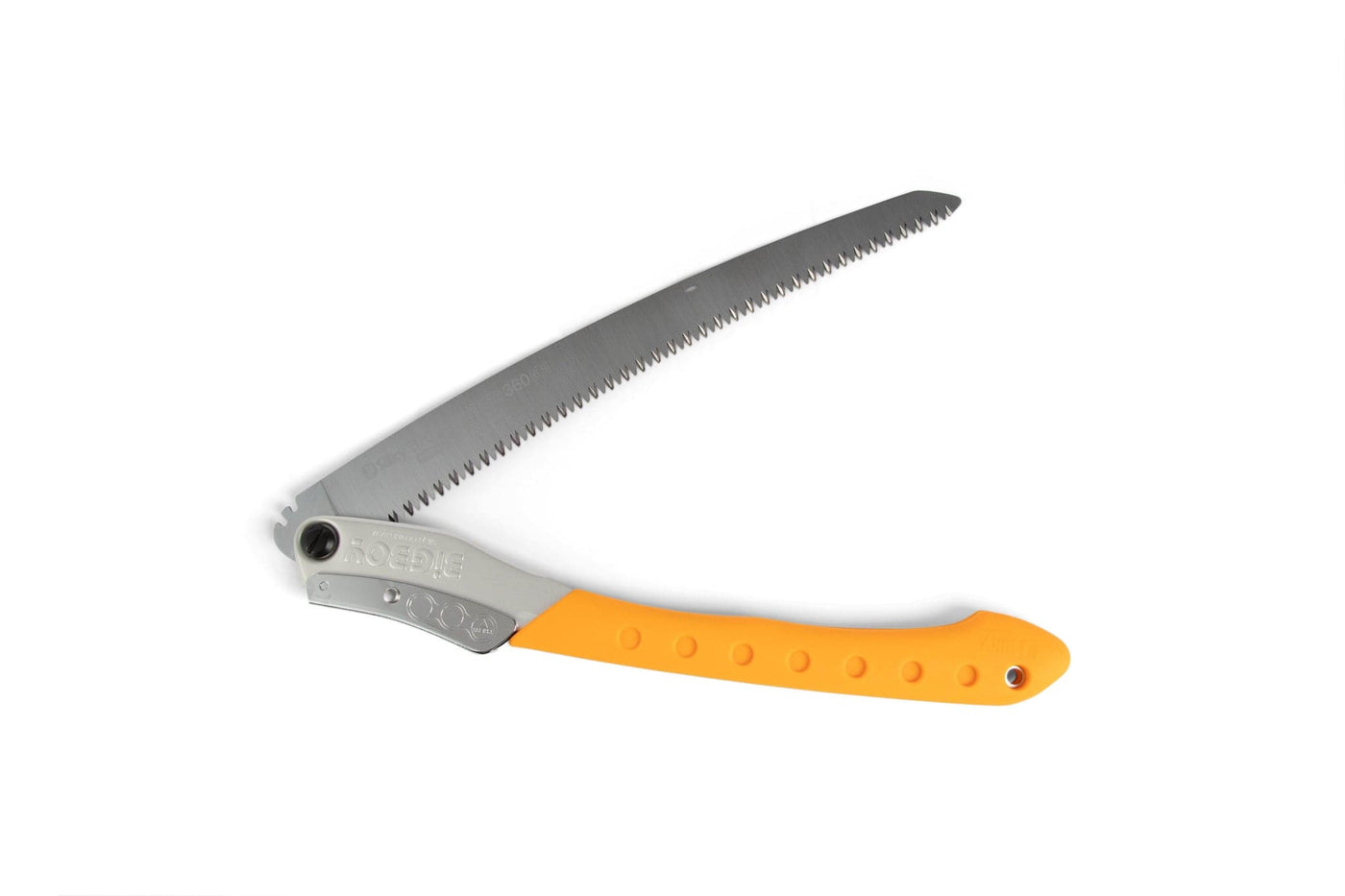 The SHT Silky Big Boy Saw features an extended silver blade and a yellow ergonomic handle, providing the convenience of an extended reach saw, shown against a white background.