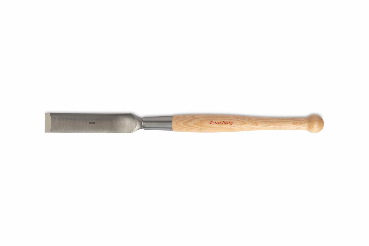 The Robert Sorby Timber Framing Slick by SOR is expertly crafted with a wood handle and flat blade, made from high carbon Sheffield Steel, ideal for precision woodworking tasks like timber framing.