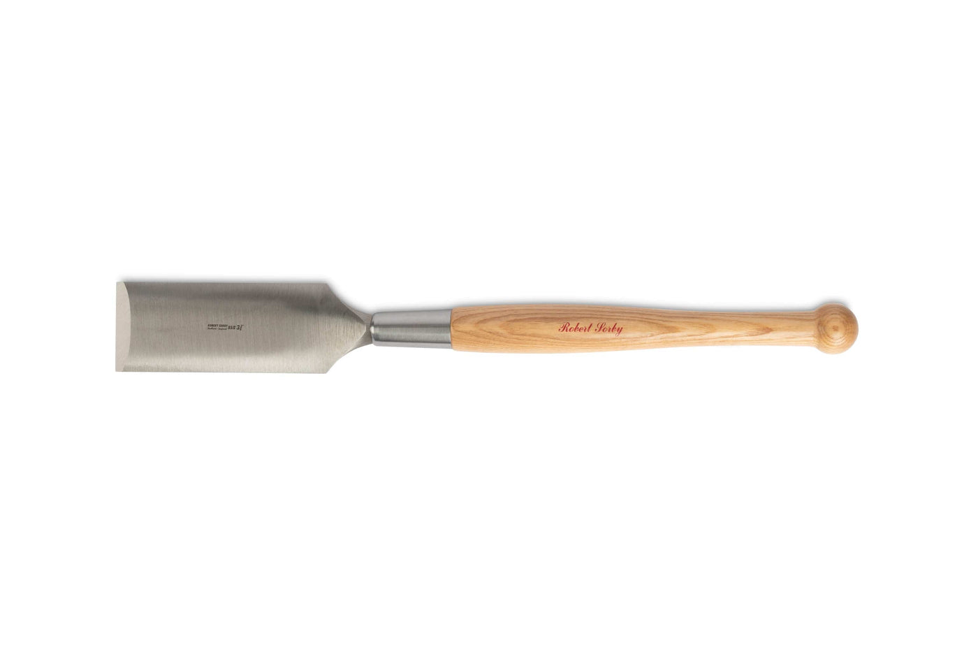 Introducing the SOR Robert Sorby Timber Framing Slick, a testament to craftsmanship with its Sheffield Steel blade and wooden handle. Ideally designed for precision work, it boasts a rounded end perfect for detailed carving tasks.