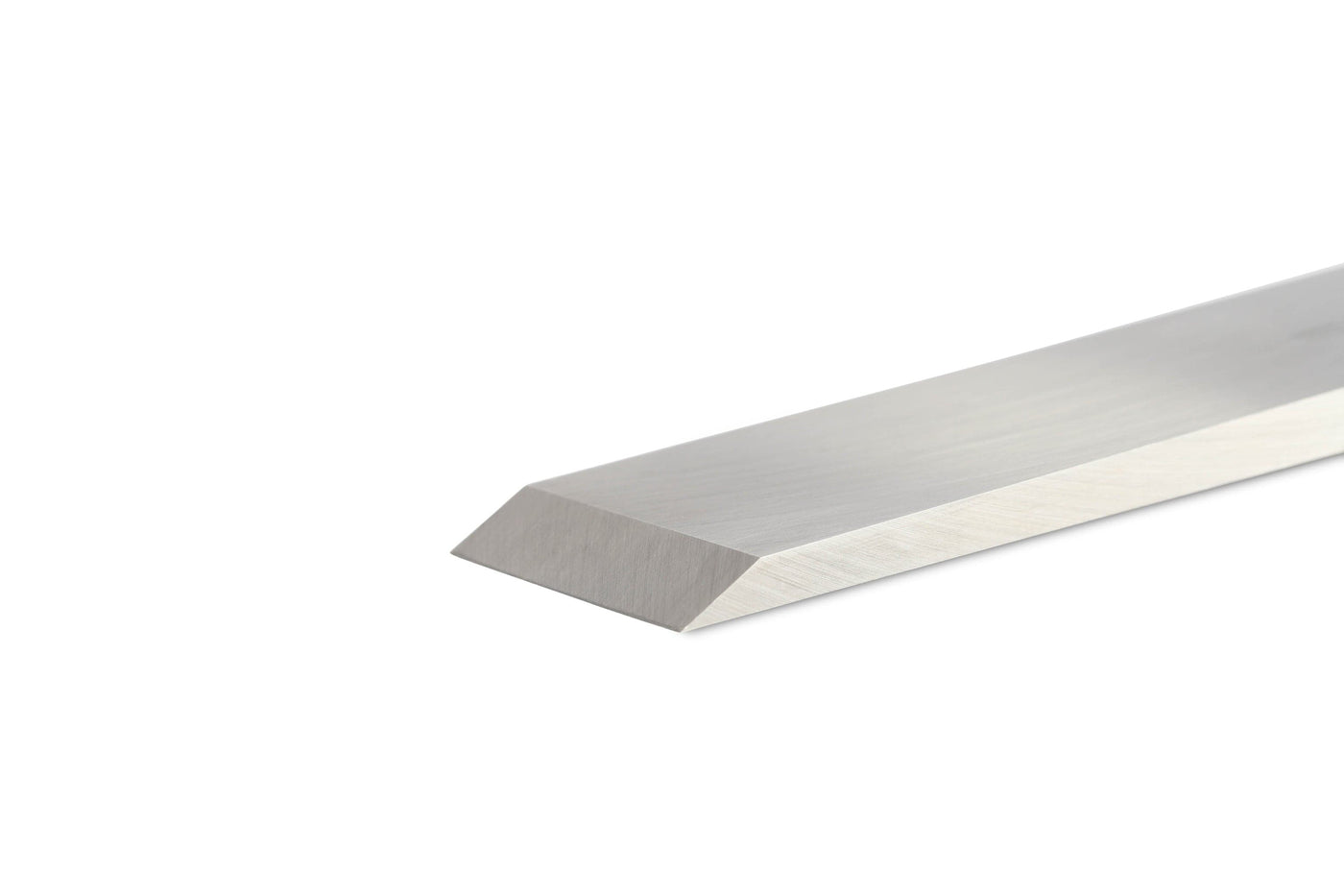 The Robert Sorby Registered Timber Framing Chisel by SOR, featuring a long metal design and beveled edge, is positioned diagonally against a white background.