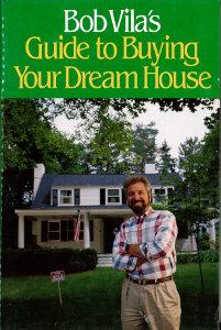 A man smiles with arms crossed before a two-story home and U.S. flag. Above, text reads: Shelter Institute—Bob Vila’s Guide to Buying Your Dream House: tips on real-estate prices and mortgage options.