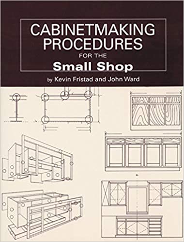 The Cambium book Cabinetmaking Procedures for the Small Shop features technical cabinet diagrams and sketches—ideal for learning professional woodworking techniques.