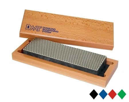 The DMT Diamond Whetstone Bench Stone, measuring 8 inches and encased in a wooden box, provides precision and quality for effortlessly sharpening tools.