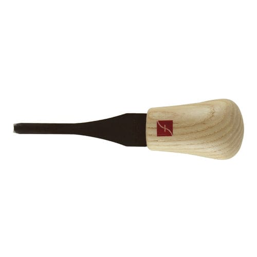 The FLE Flexcut #6 Palm Gouges features a short, wide stainless steel blade and a rounded, light wood handle, shown against a white background.