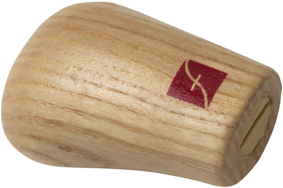 The FLE Handle Quick Connect Palm is a light-colored, ergonomic wooden handle with smooth curves and a small red logo, compatible with interchangeable Flexcut tool blades.