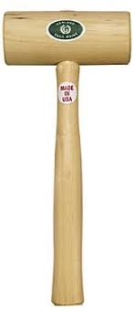 A turned hickory head solid Wood Mallet, proudly labeled "Made in USA," crafted by GAM.