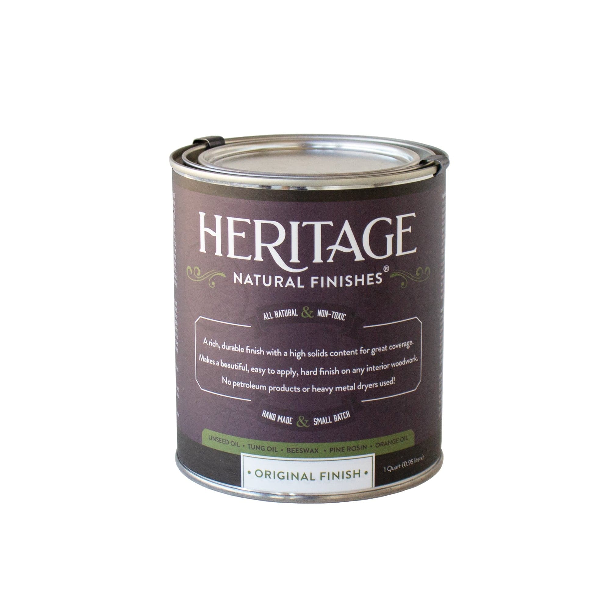 A 1-quart can of "HNF" Heritage Natural Finishes Oil Select Interior & Exterior, providing superior wood finish and water resistance, displayed against a white background.