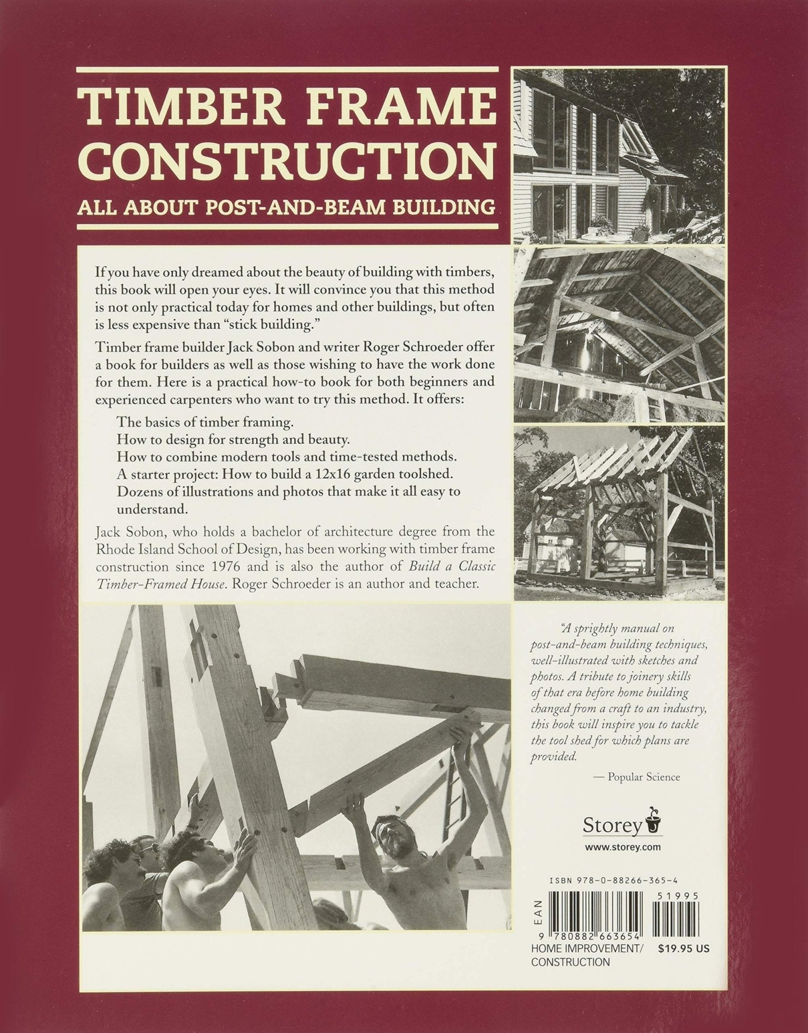 Timber Frame Construction: All About Post - and - Beam Building Books - Shelter Institute
