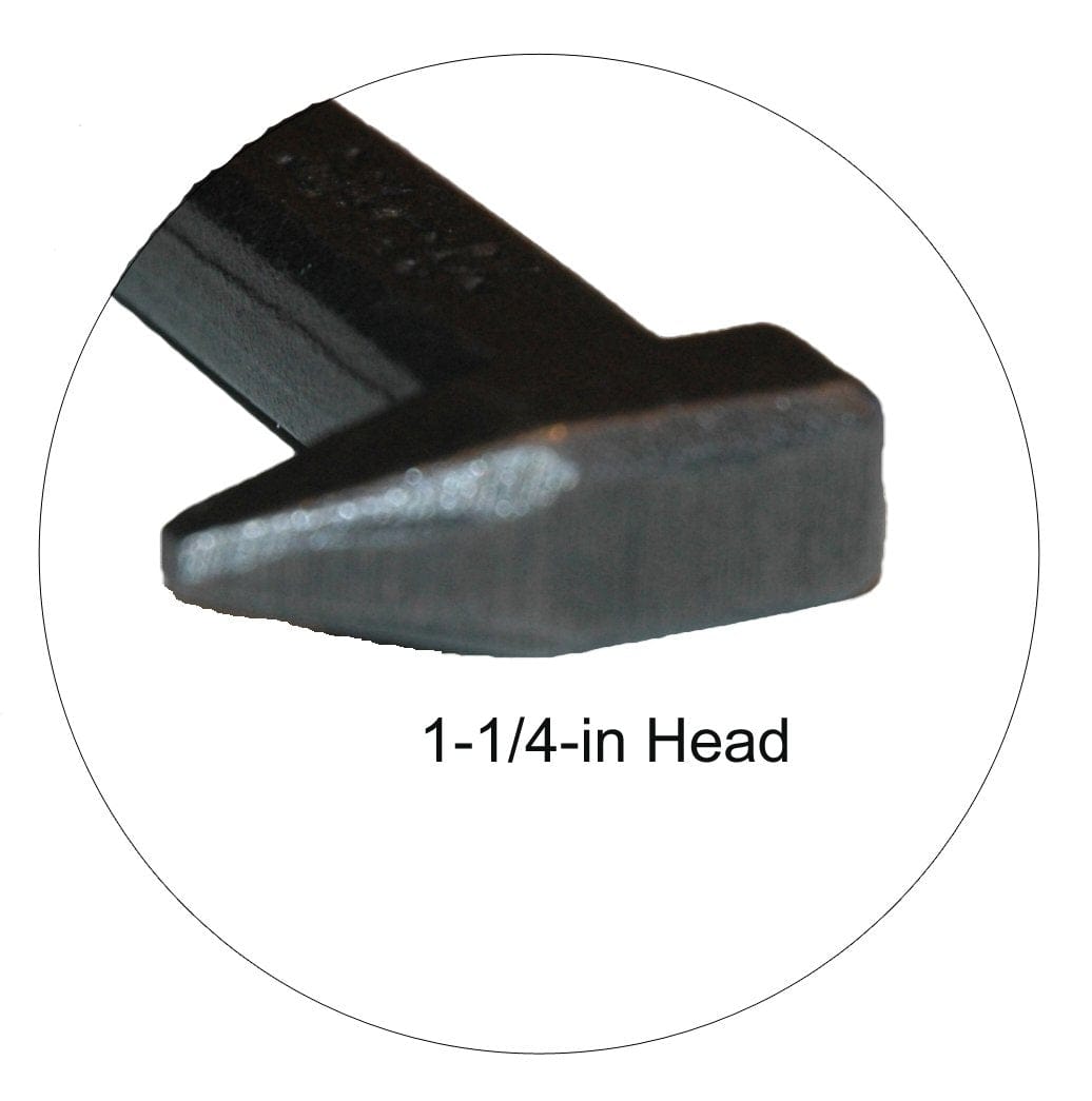 Close-up of a black, metal tool head labeled "1-1/4-in Head," featuring the MARU Japanese Nail Set design on a white background.