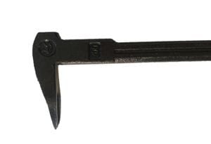 Close-up of the MARU Mokuba Catspaw Nail Puller, featuring a curved, pointed end ideal for nail removal and a flat, straight opposite end.