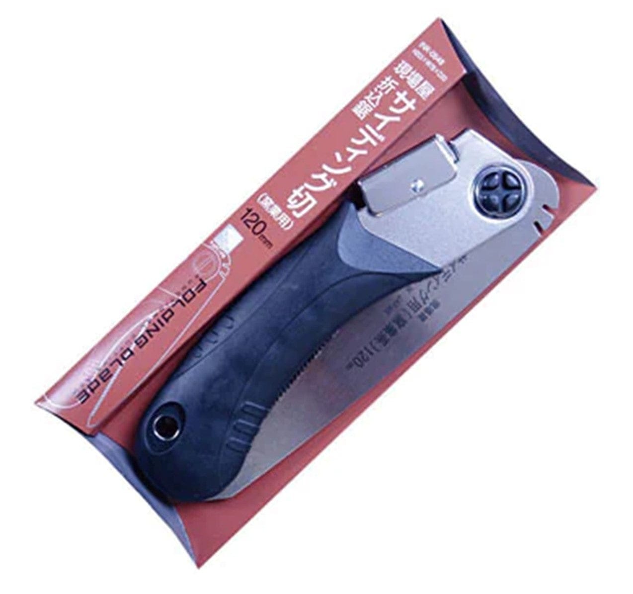 A partially open package reveals the 6 Siblings Saw by Maru, featuring a sleek black handle and a gleaming silver blade made from high carbon steel.