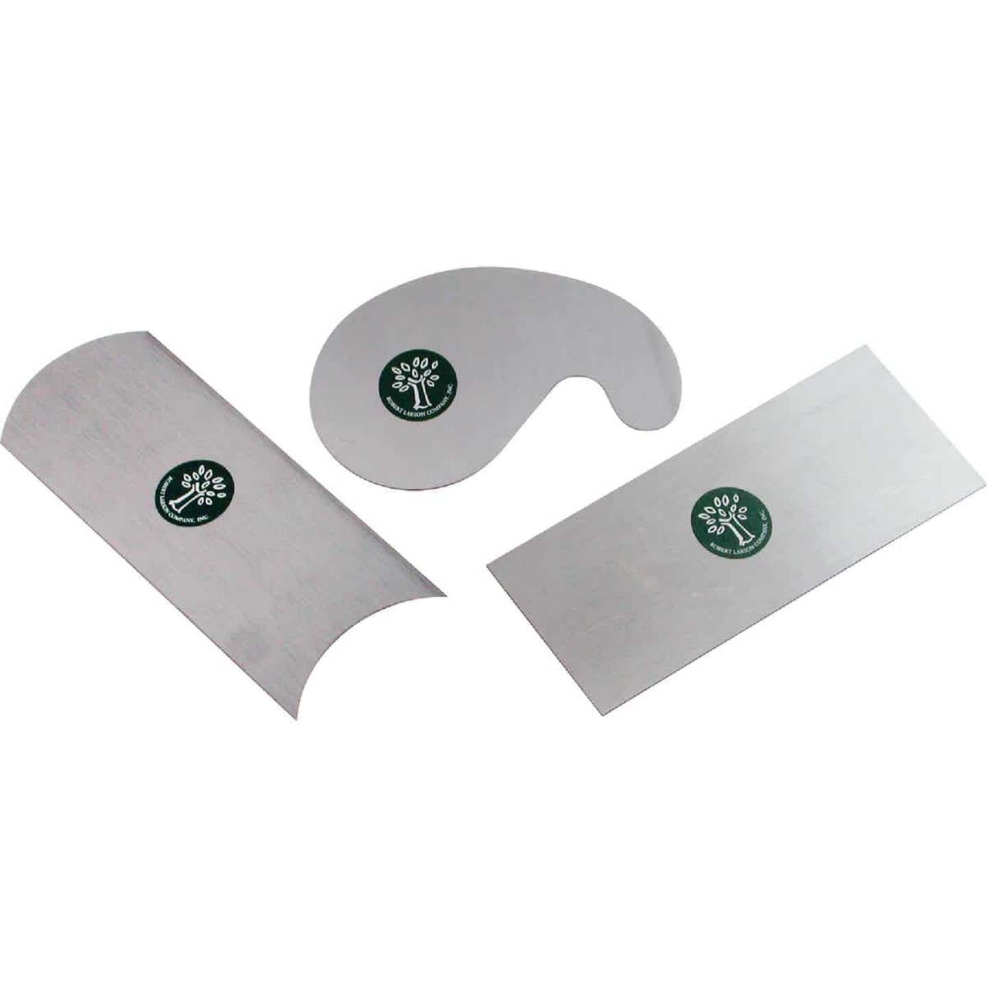 Three ROB Cabinet Scrapers featuring a burnisher and flexible blade, crafted from high-quality German steel, with green logos.