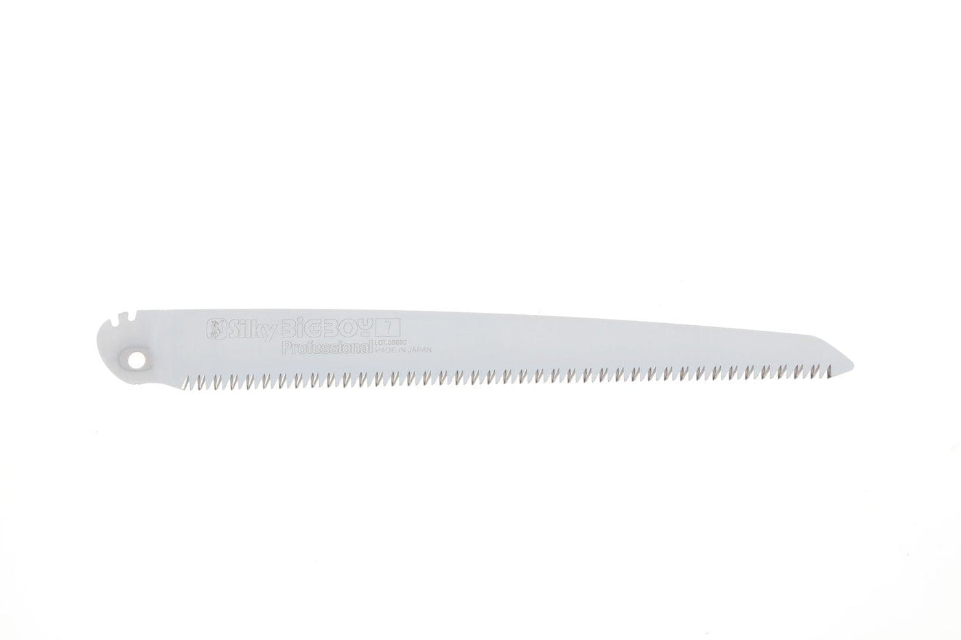 The SHT Silky Big Boy Saw replacement blade is a silver, straight blade with sharp teeth and an attachment hole, designed for large pruning saws. Shown on a white background.