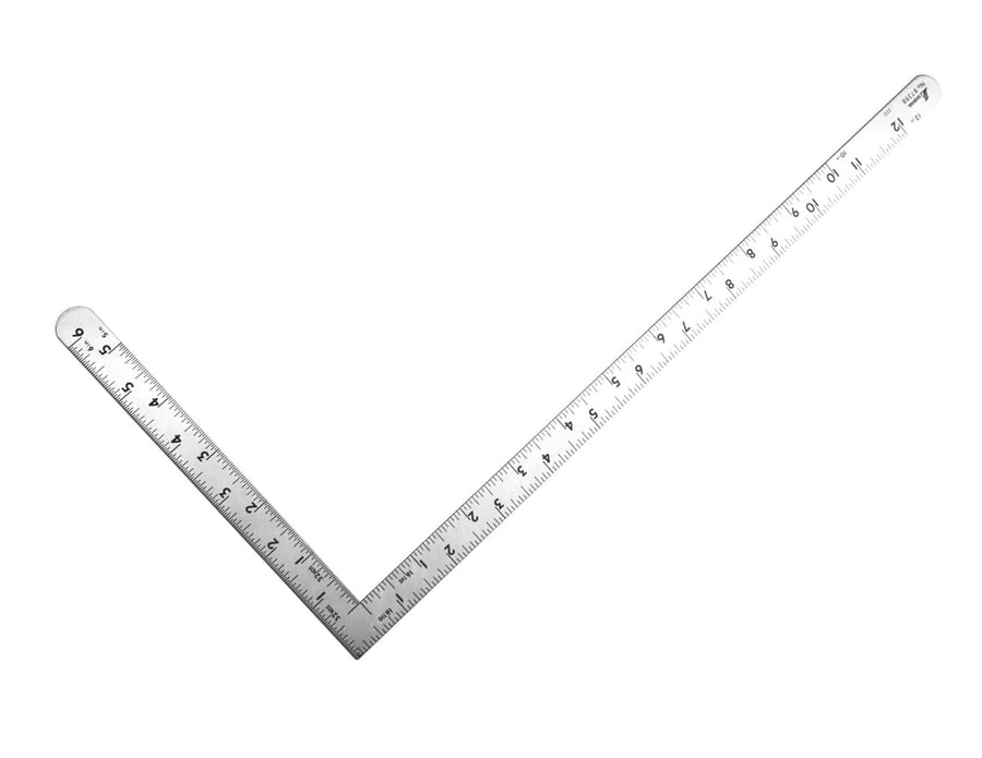 The SHWA Shinwa Imperial Square 6-in x 12-in is a rust-resistant steel framing square with precise measurement markings.