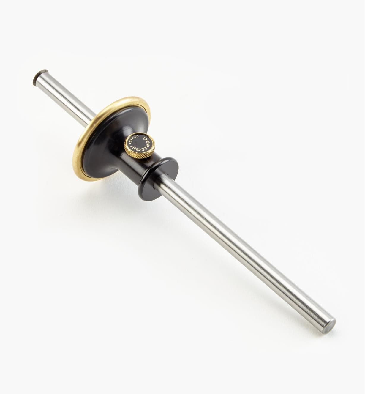 The VER Wheel Marking Gauge features a steel rod, brass thumbwheel, circular brass fence, and steel wheel cutter—making it the perfect precision woodworking tool.